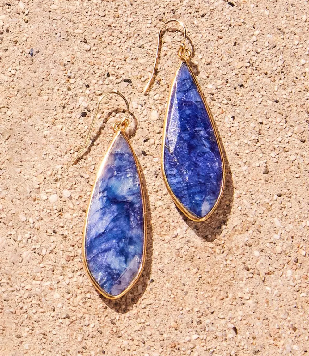 Large Natural Gemstone Earrings>Karen Kane Shop