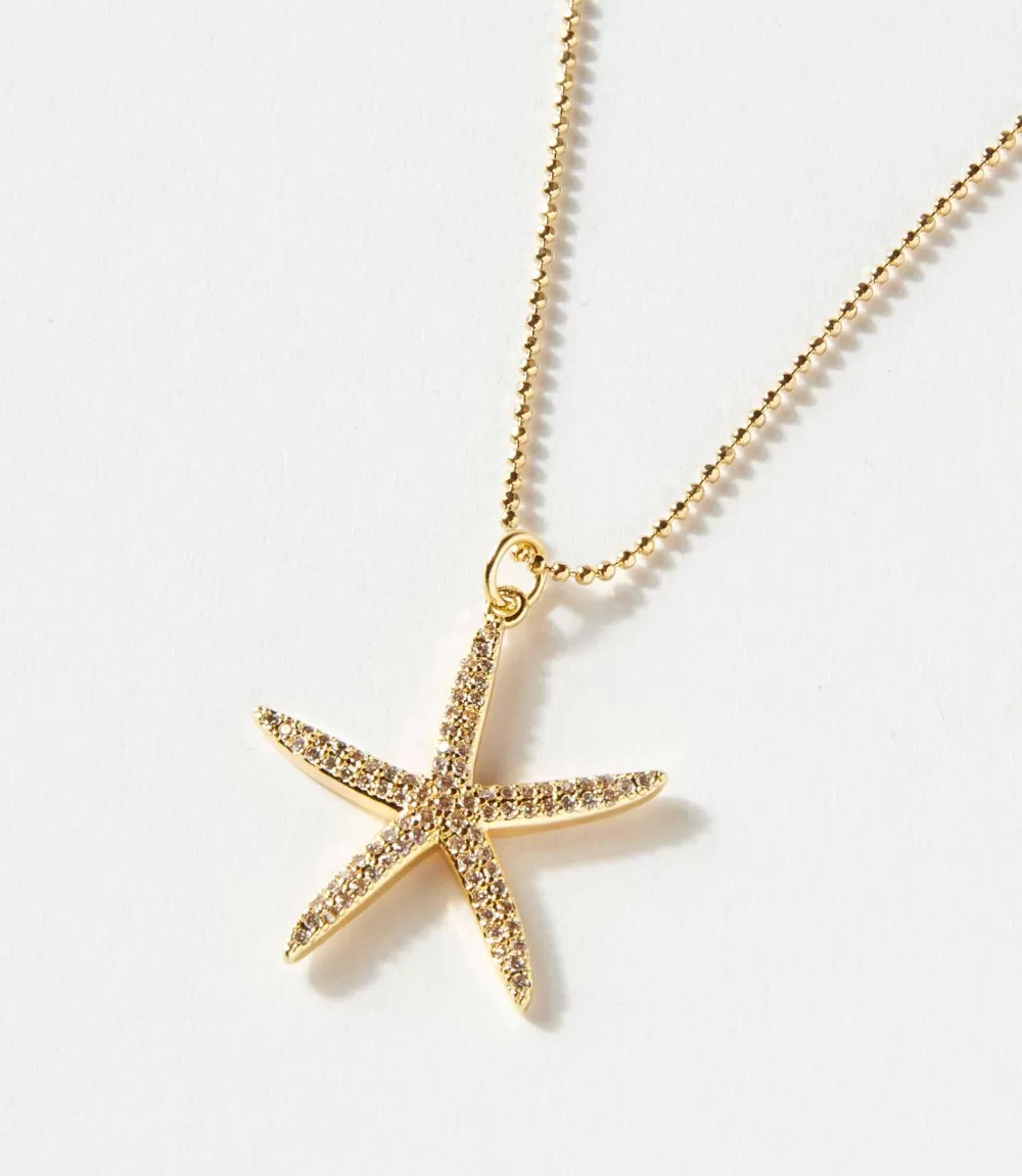 Large Pavé Starfish Necklace>Karen Kane New