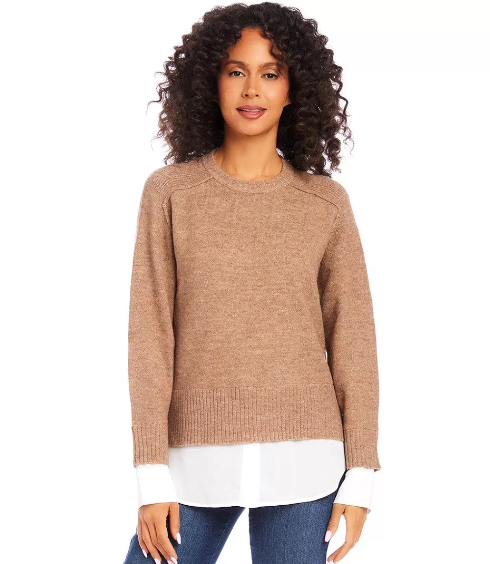 Layered Crewneck Sweater>Karen Kane Best Sale