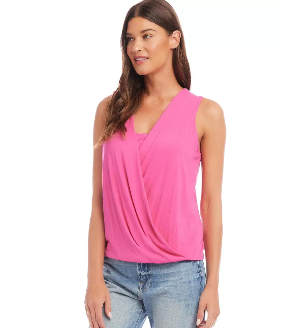 Layered Drape Front Top>Karen Kane Cheap