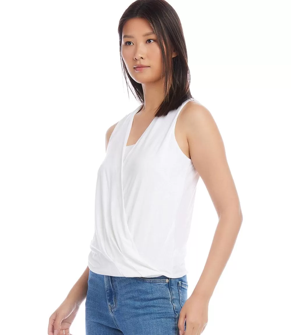 Layered Drape Front Top>Karen Kane Shop