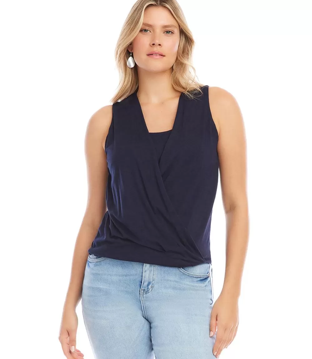 Layered Drape Front Top>Karen Kane Shop