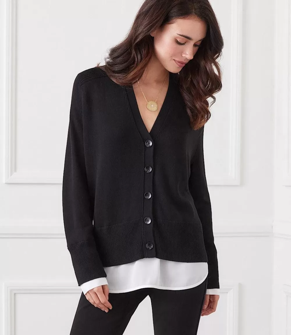 Layered Sweater Cardigan>Karen Kane Discount