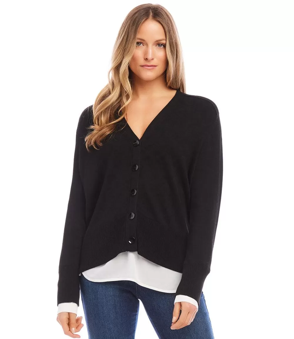 Layered Sweater Cardigan>Karen Kane Discount