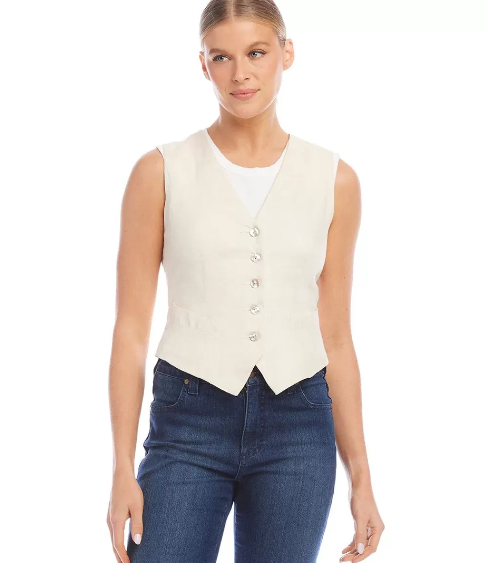 Linen Vest>Karen Kane Flash Sale