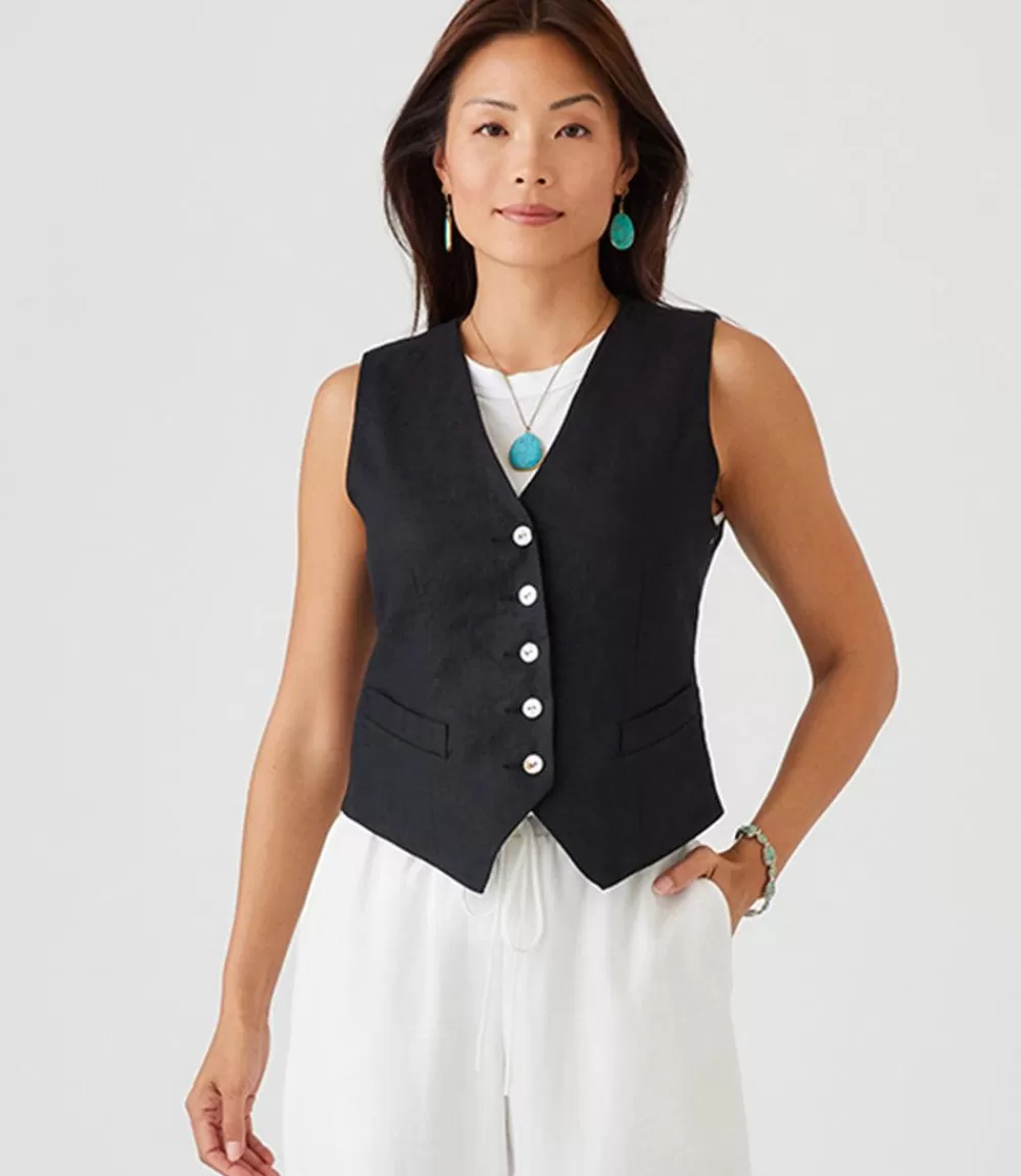 Linen Vest>Karen Kane Best