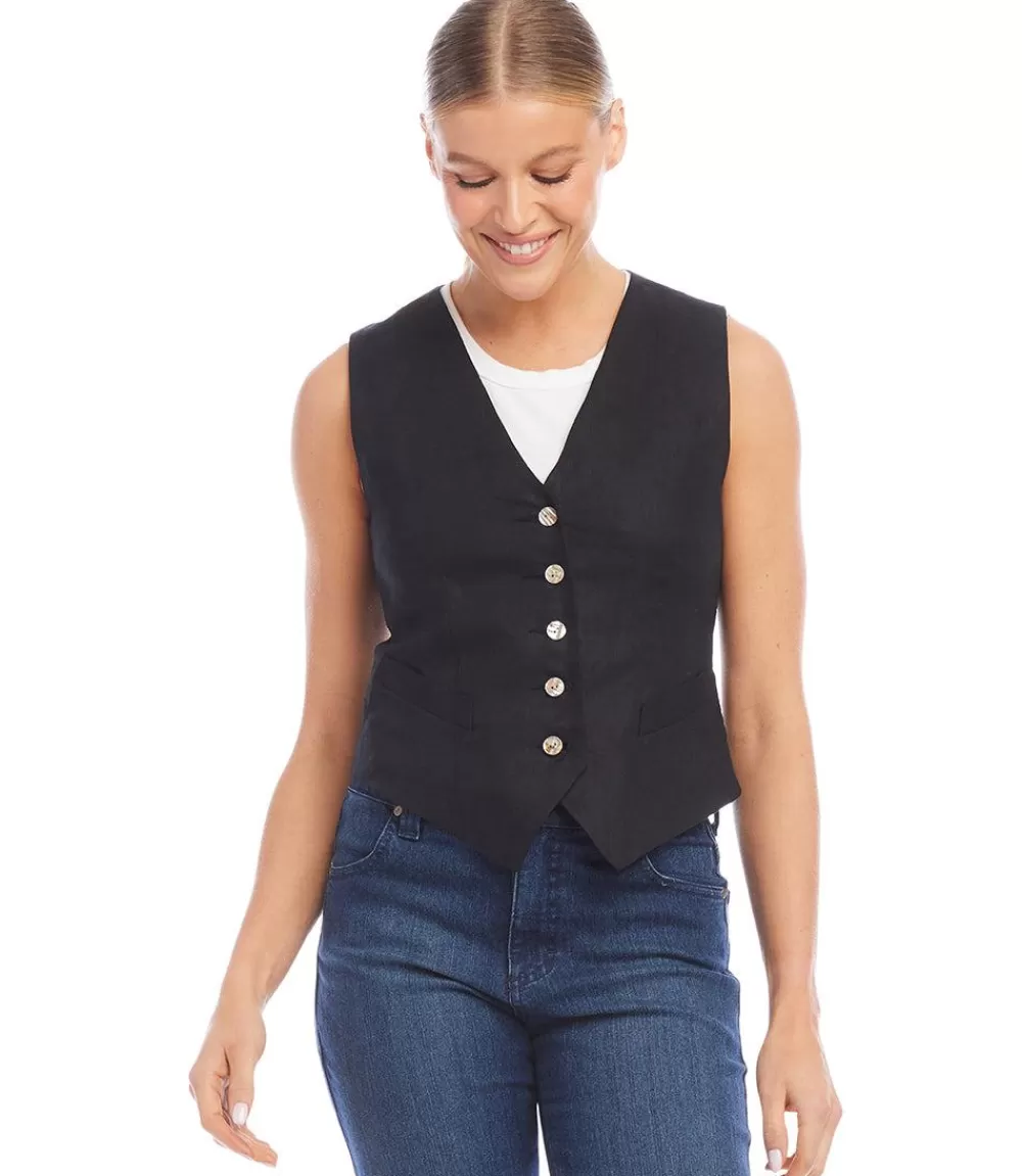 Linen Vest>Karen Kane Best