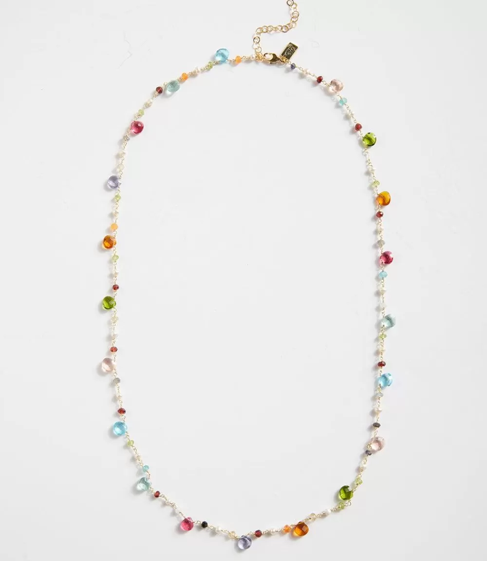 Long Beaded Gemstone Necklace>Karen Kane Fashion