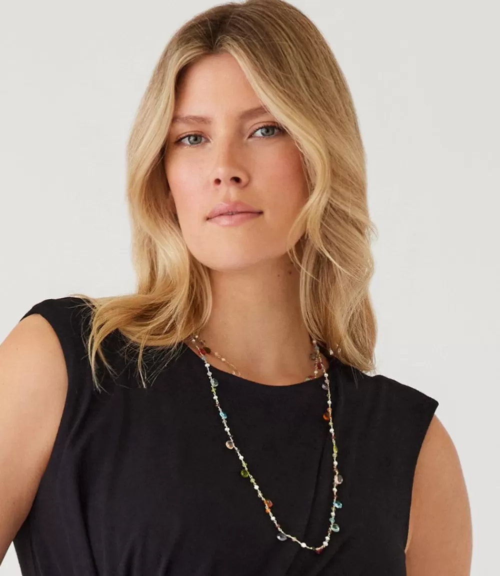 Long Beaded Gemstone Necklace>Karen Kane Fashion