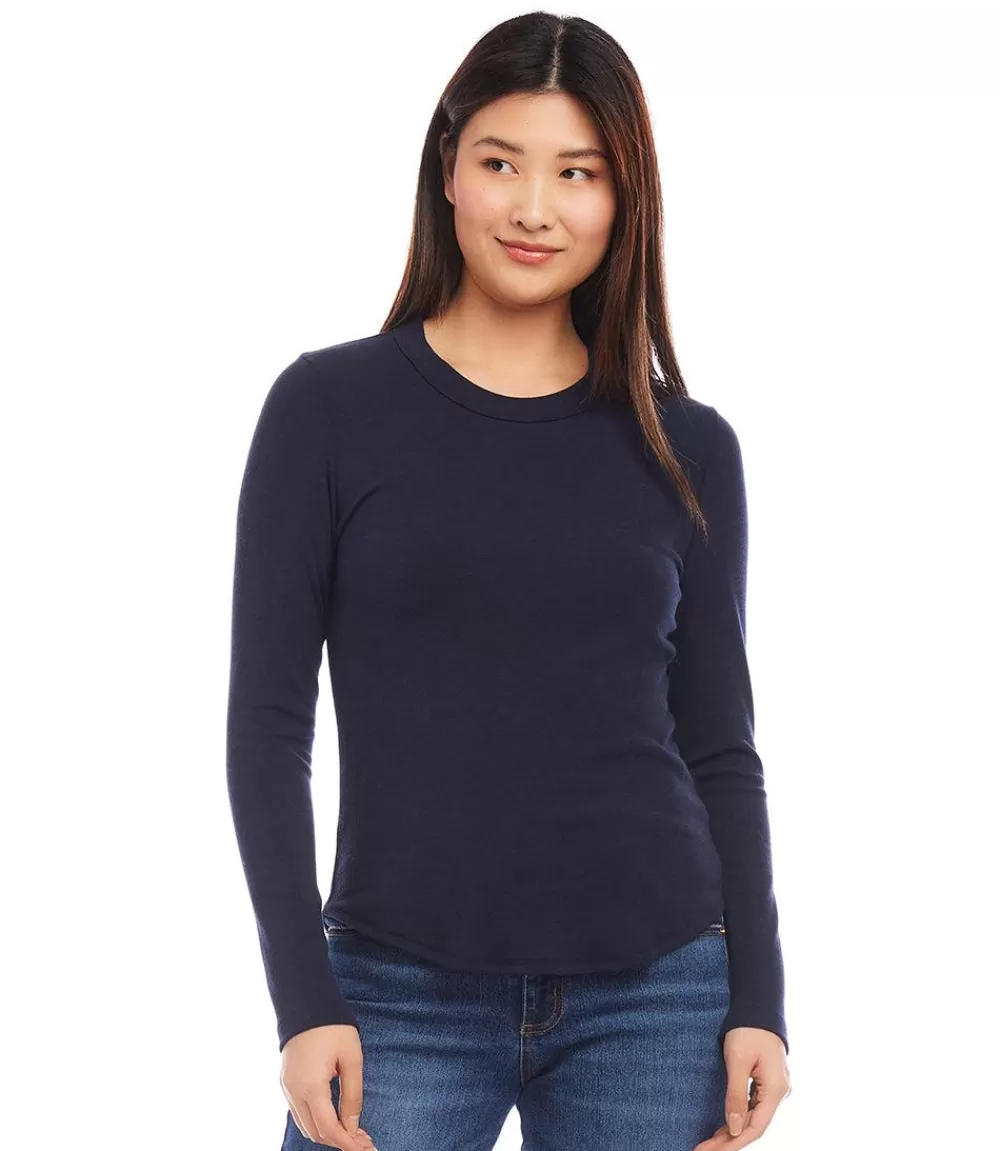 Long Sleeve Crew Neck Tee>Karen Kane Flash Sale