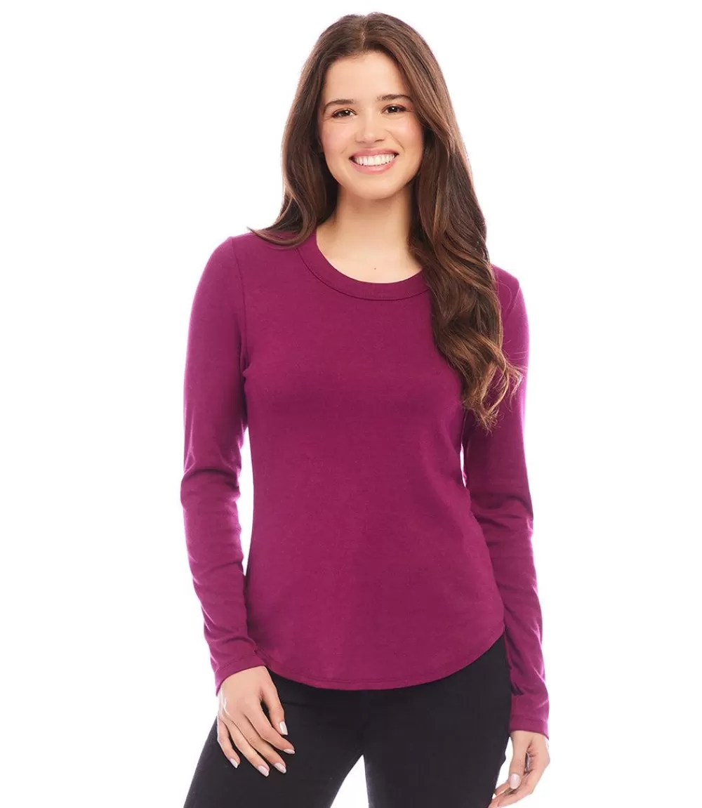 Long Sleeve Crew Neck Tee>Karen Kane Discount