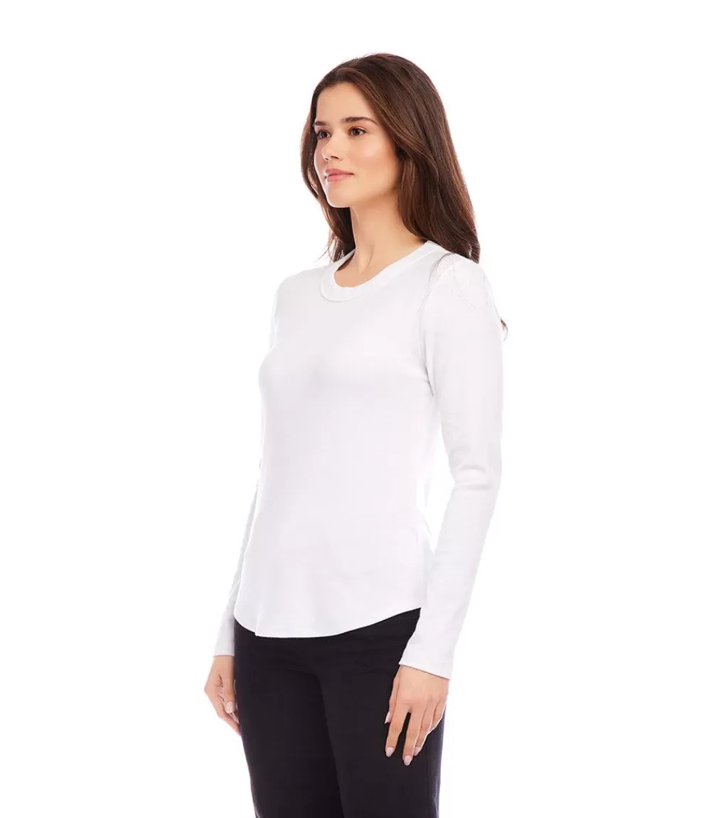 Long Sleeve Crew Neck Tee>Karen Kane Clearance