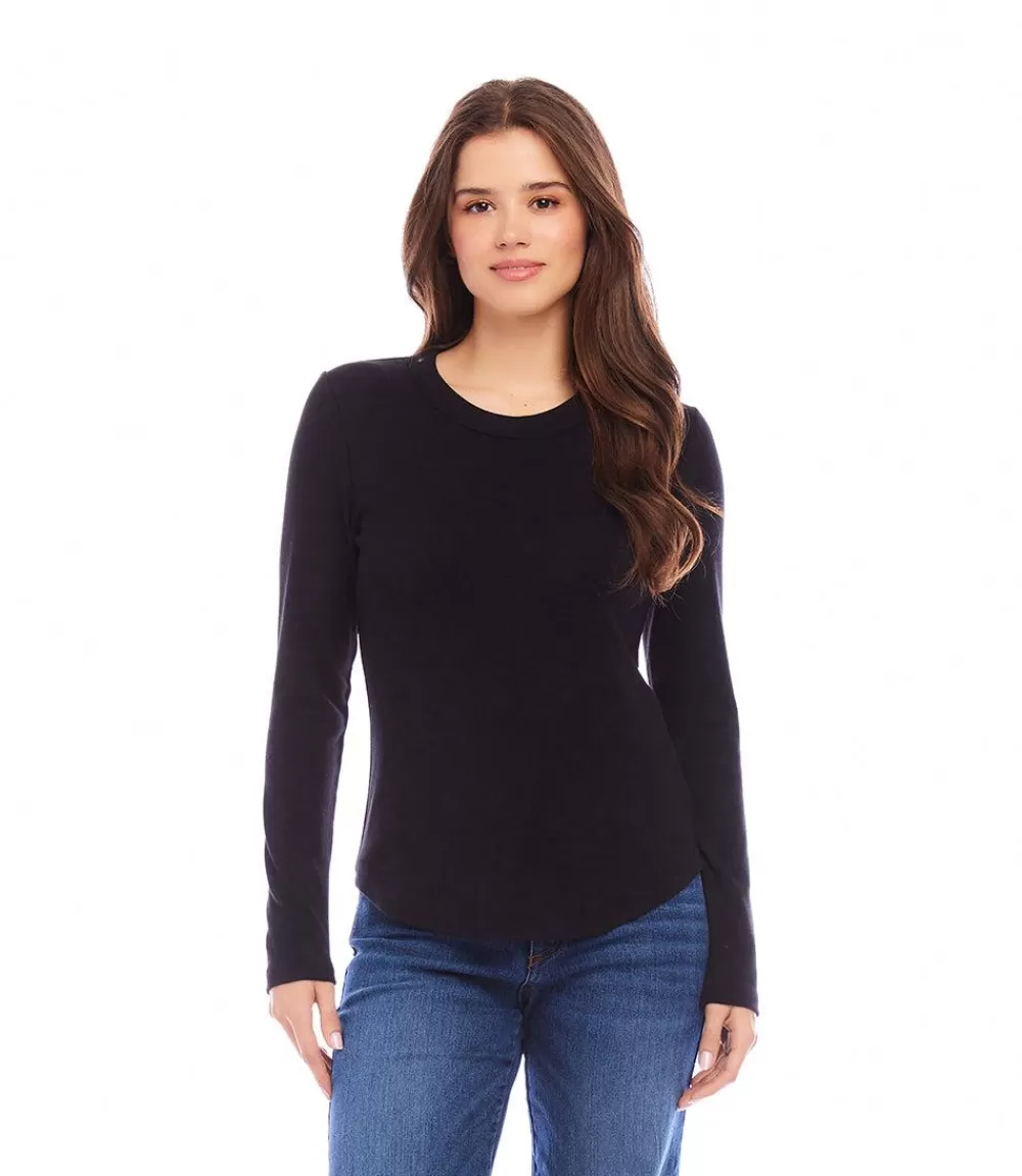 Long Sleeve Crew Neck Tee>Karen Kane Hot