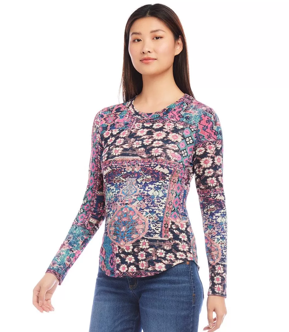 Long Sleeve Crew Neck Top>Karen Kane Best Sale