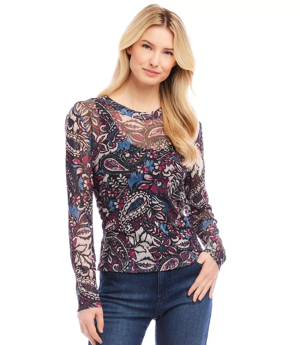 Long Sleeve Crew Neck Top>Karen Kane Flash Sale