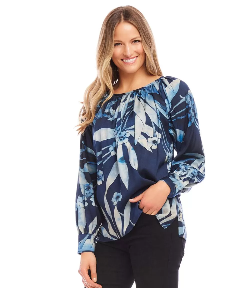 Long Sleeve Peasant Top>Karen Kane Store