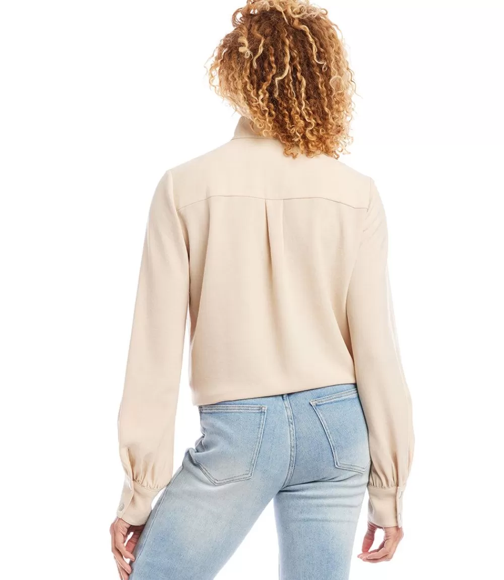 Long Sleeve Tie Front Top>Karen Kane Discount