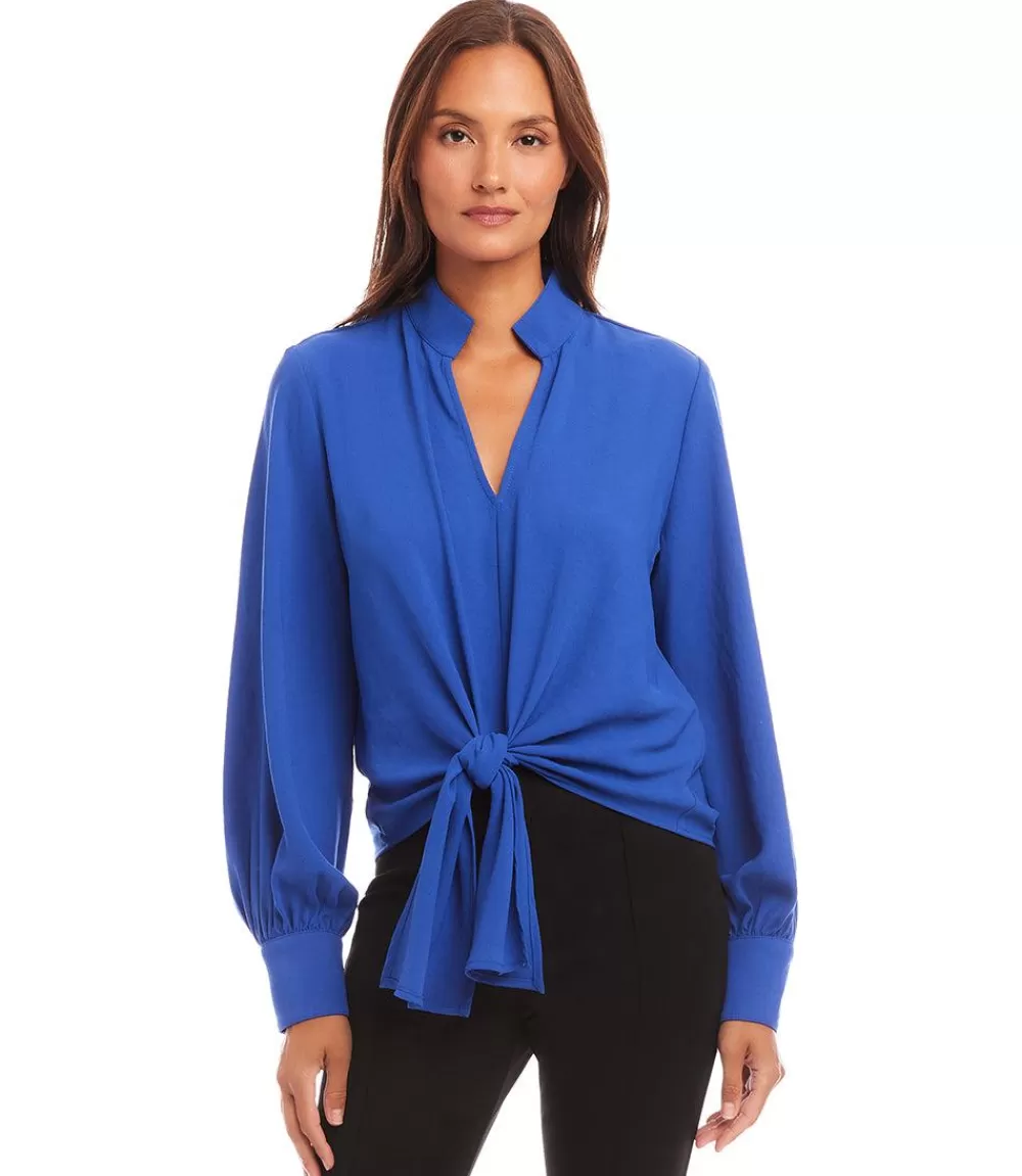 Long Sleeve Tie Front Top>Karen Kane Flash Sale