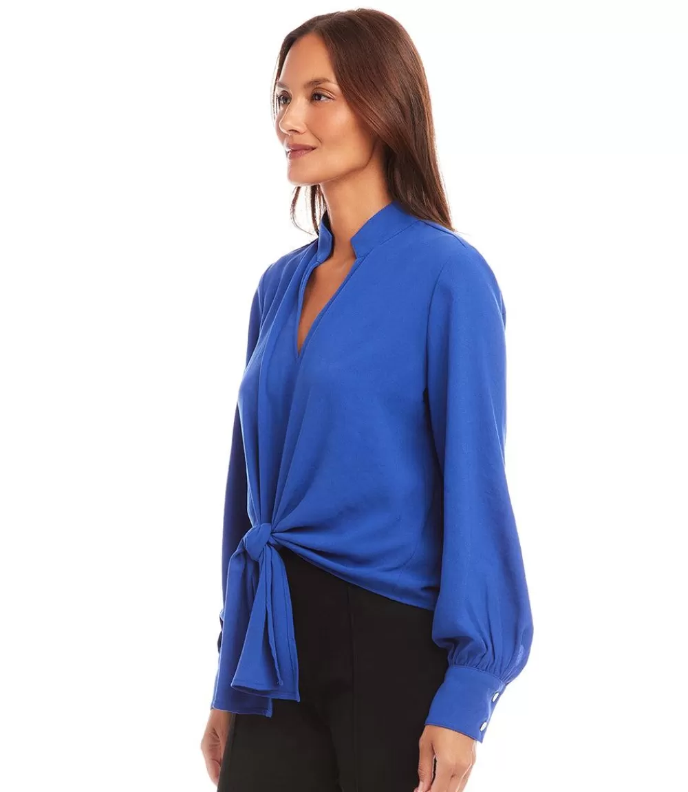 Long Sleeve Tie Front Top>Karen Kane Flash Sale