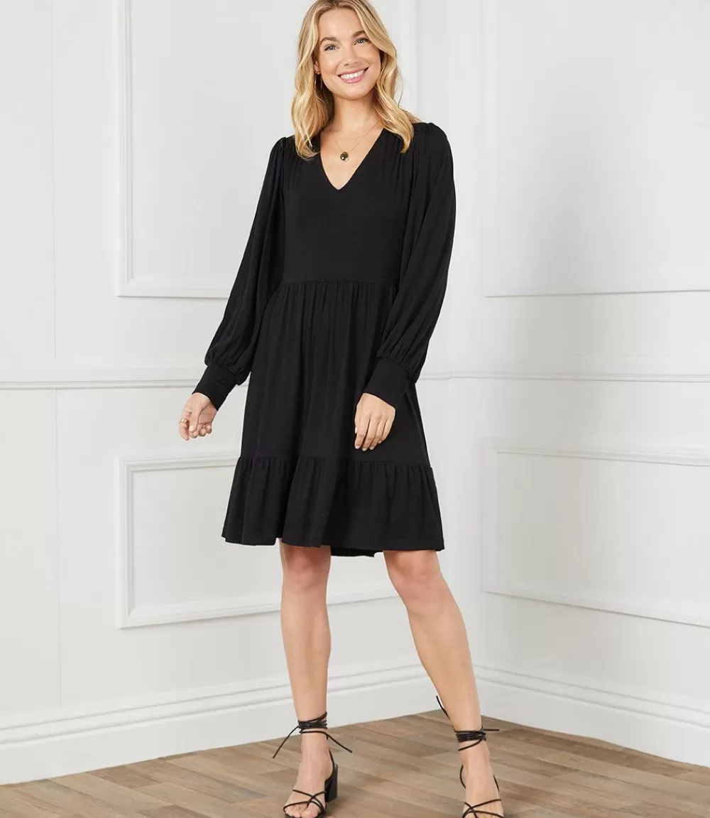 Long Sleeve Tiered Dress>Karen Kane Discount