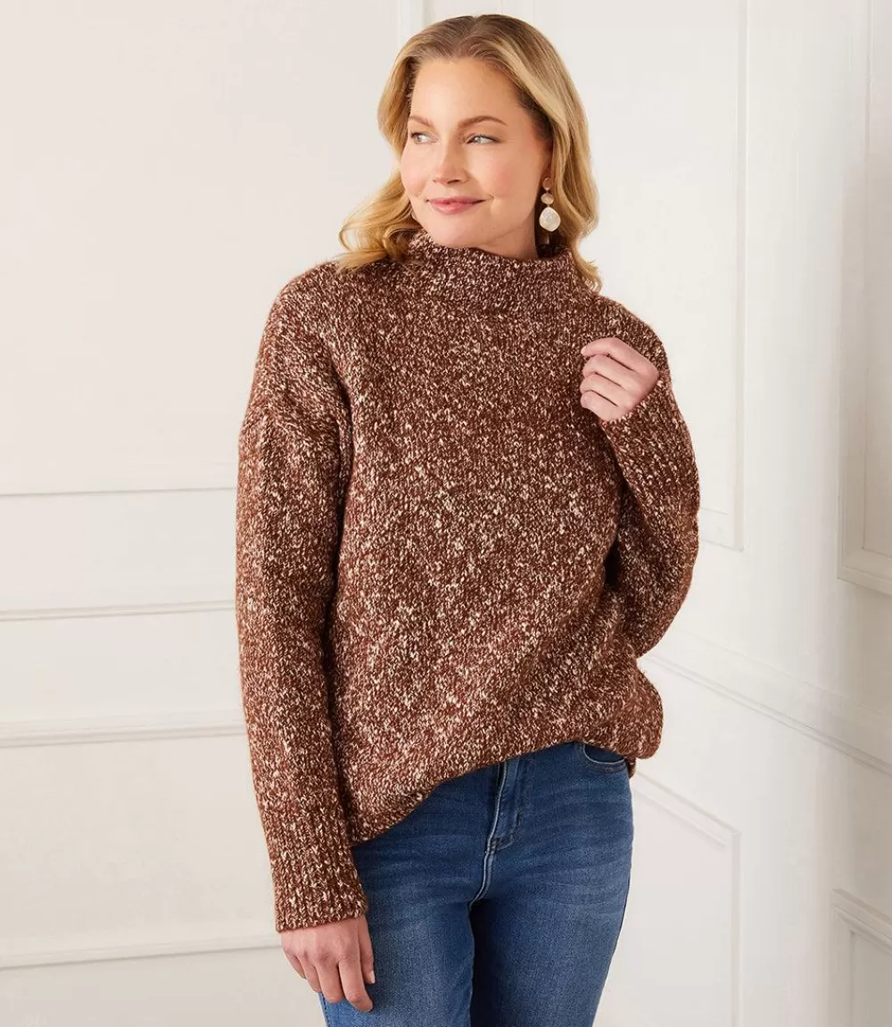 Marled Mock Neck Sweater>Karen Kane Best