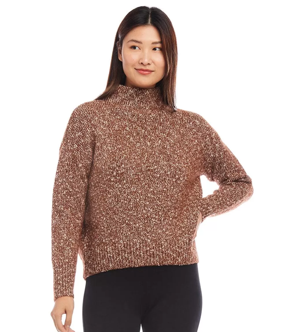 Marled Mock Neck Sweater>Karen Kane Best