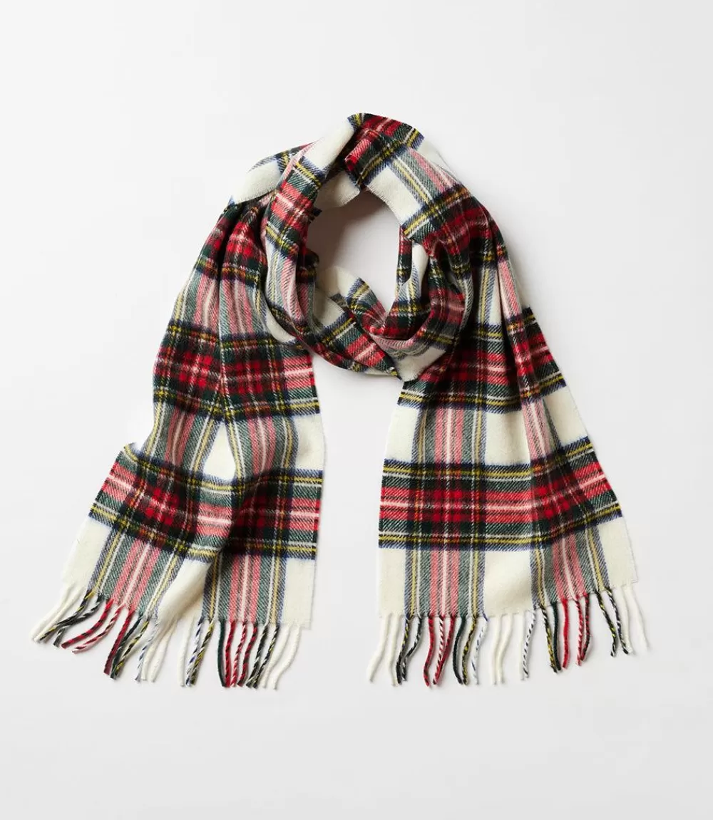 Merino Wool Fringed Plaid Scarf>Karen Kane Hot