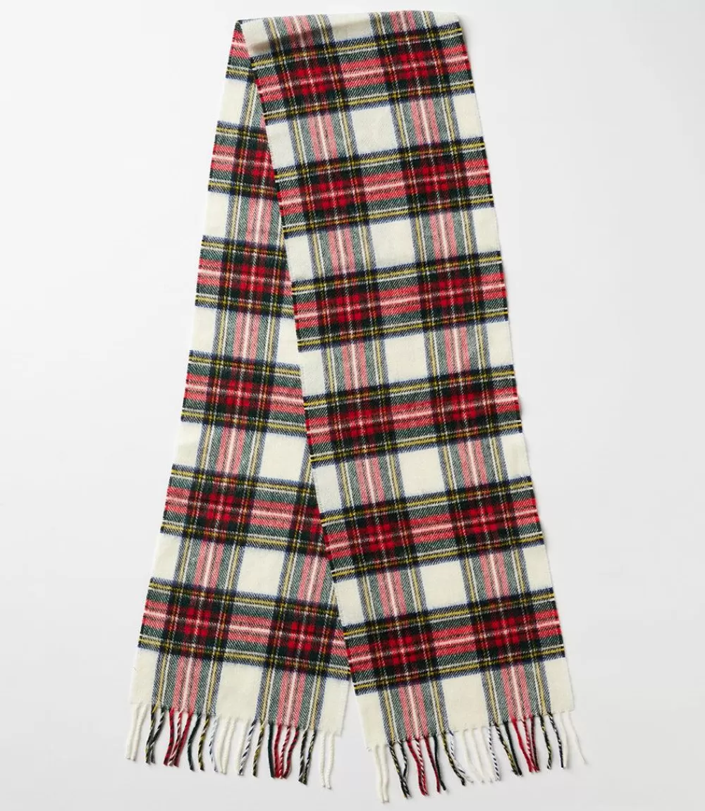 Merino Wool Fringed Plaid Scarf>Karen Kane Hot