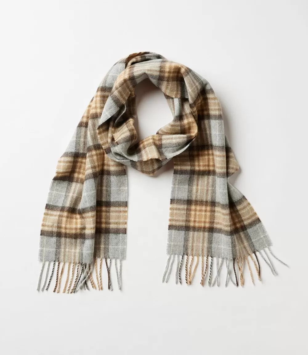 Merino Wool Fringed Plaid Scarf>Karen Kane Shop