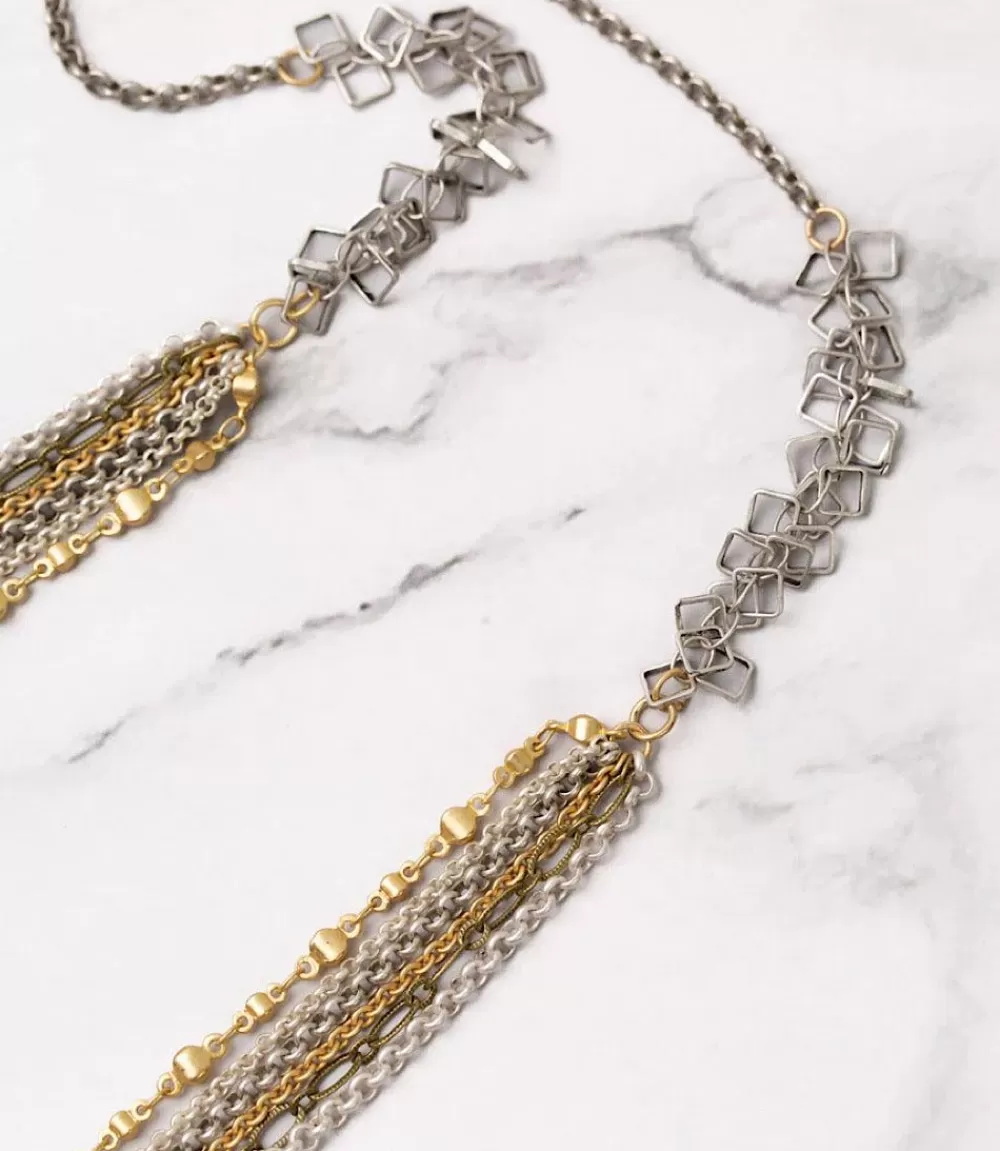 Metallic strand Necklace>Karen Kane Hot