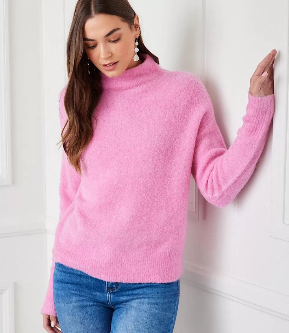 Mock Neck Boucle Sweater>Karen Kane Sale