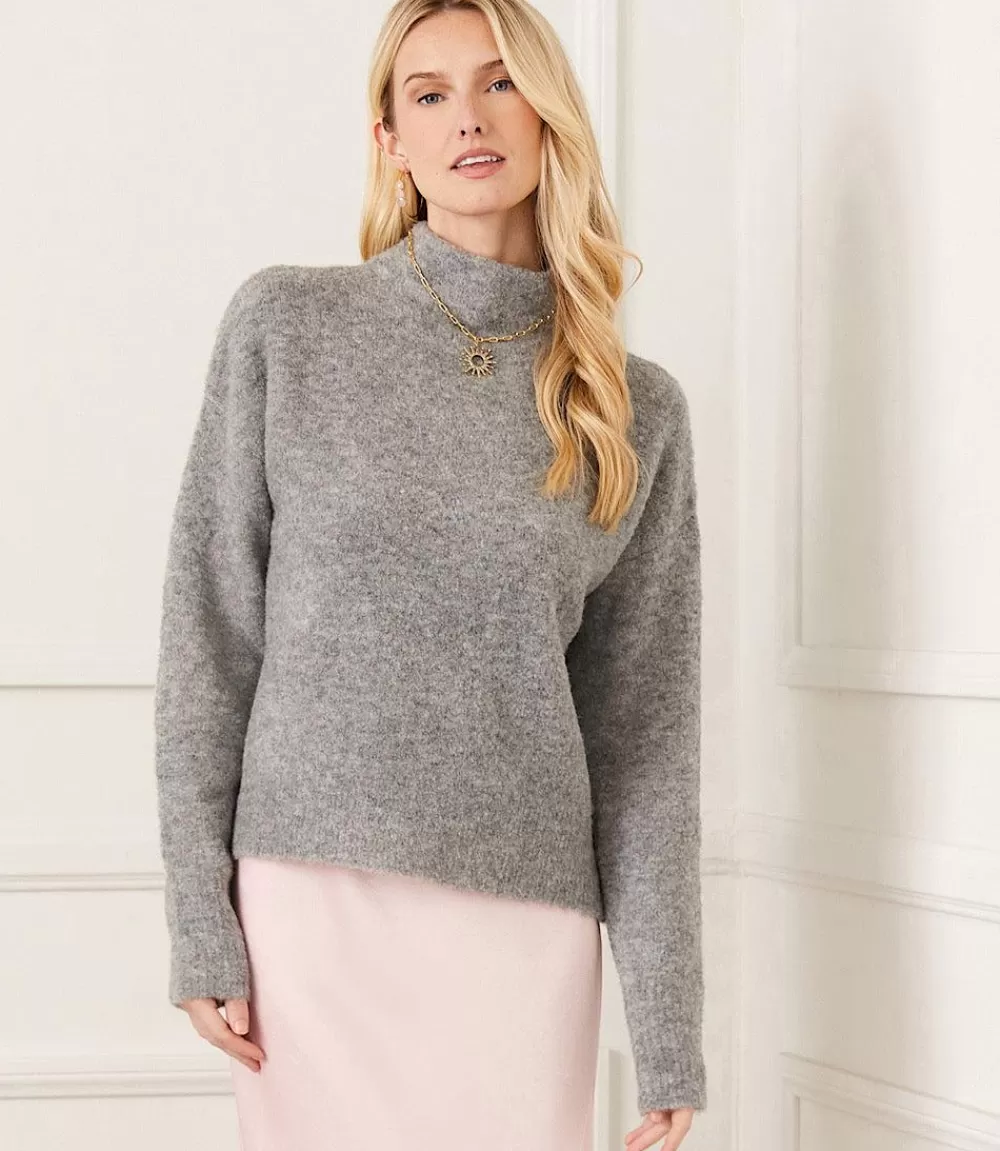 Mock Neck Boucle Sweater>Karen Kane Cheap