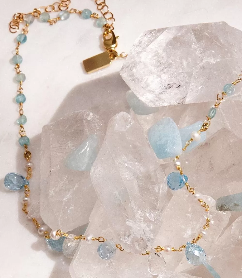 Moonstone And Chalcedony Necklace>Karen Kane New