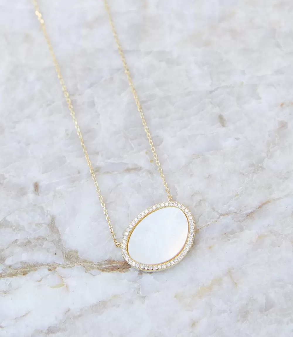 Mother of Pearl Pendant Necklace>Karen Kane Store