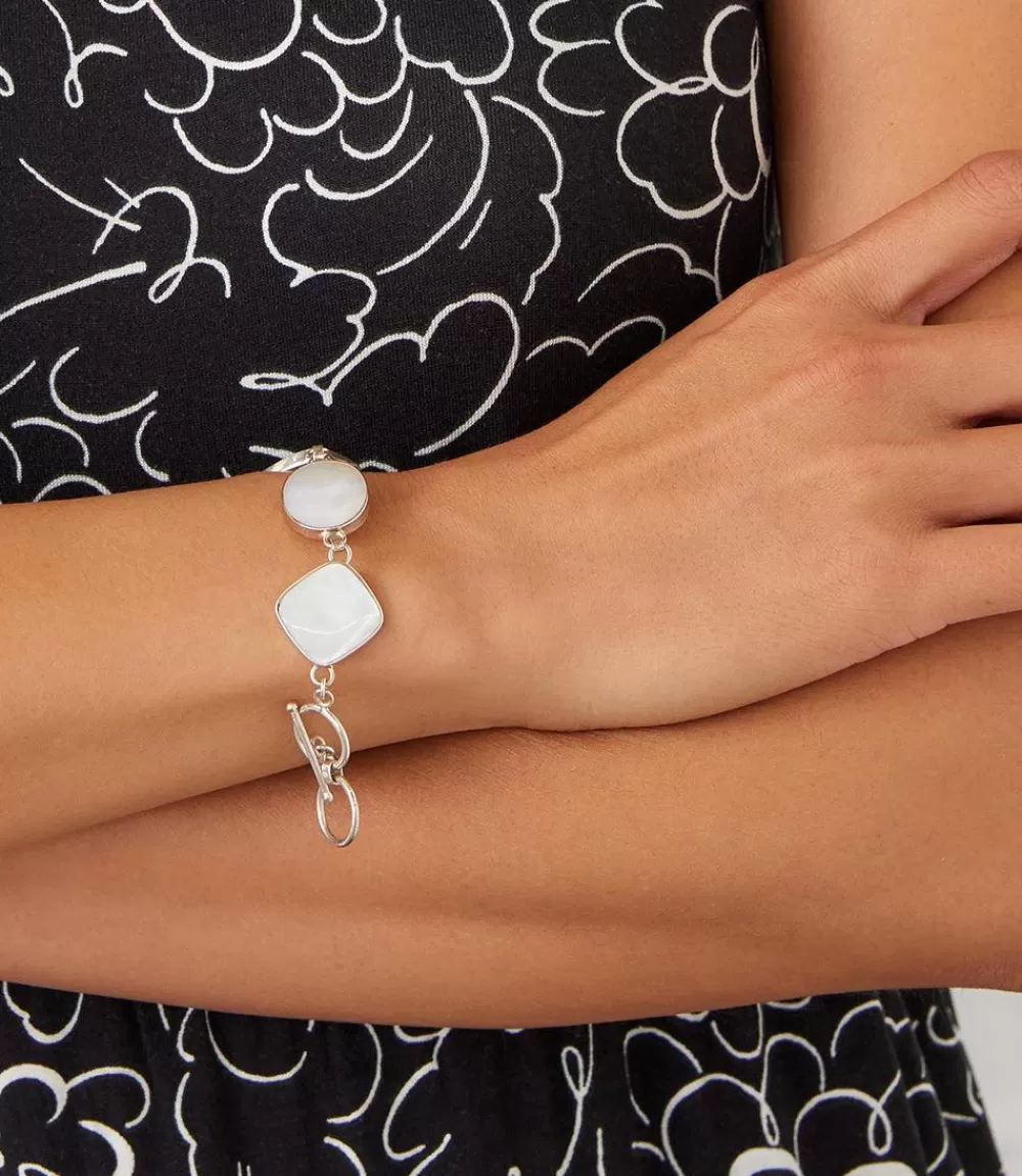 Mother of Pearl Station Bracelet>Karen Kane Cheap