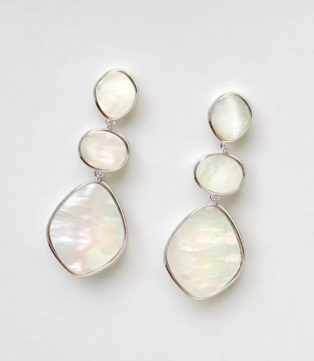 Mother of Pearl Three Drop Earrings>Karen Kane Hot