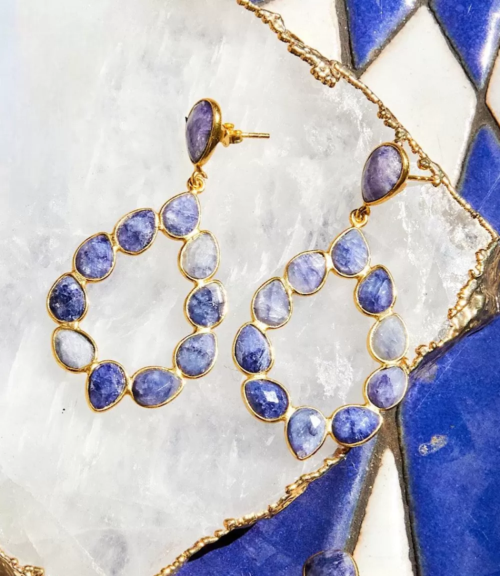 Multi Gemstone Drop Earrings>Karen Kane Store