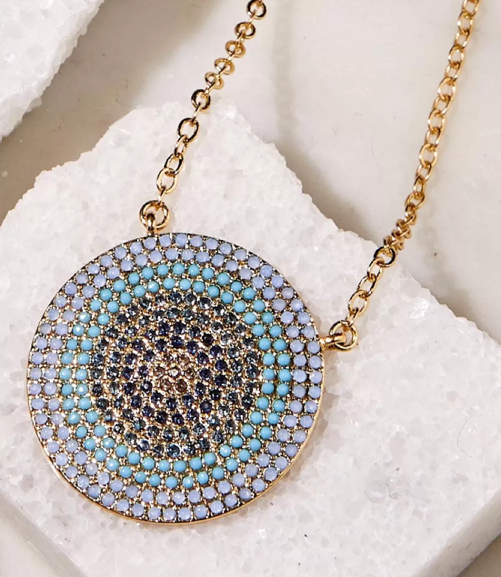 Ombre Pavé Disc Necklace>Karen Kane Best Sale