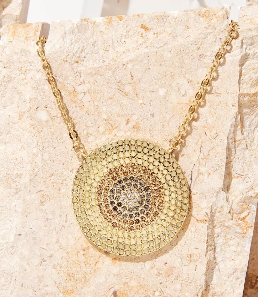 Ombre Pavé Disc Necklace>Karen Kane Cheap