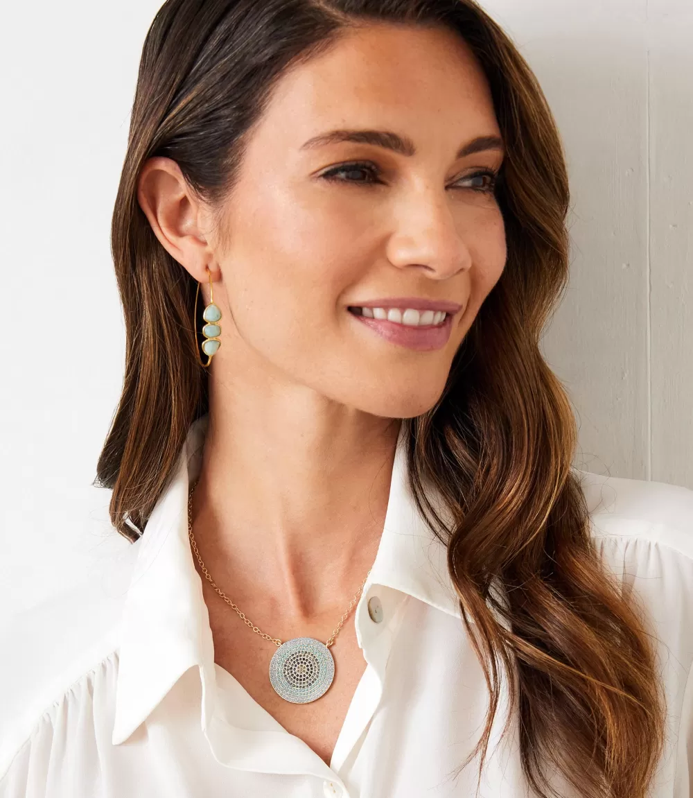 Ombre Pavé Disc Necklace>Karen Kane Best Sale