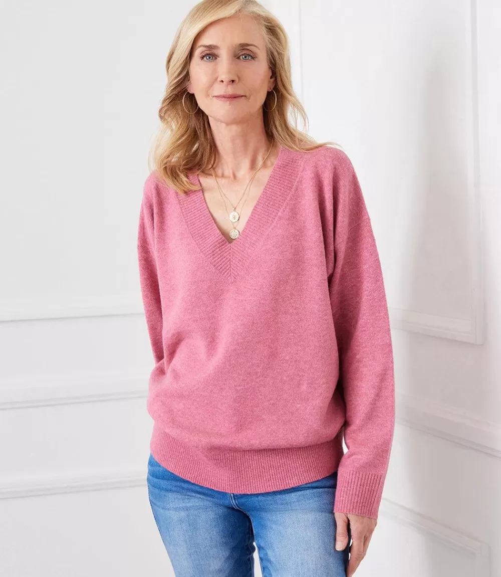 Oversized V-Neck Sweater>Karen Kane Best Sale