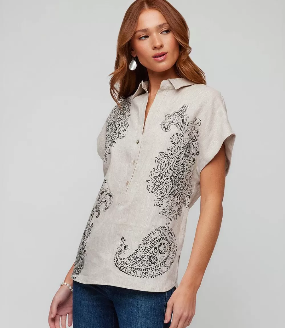 Paisley Print Shirt>Karen Kane New