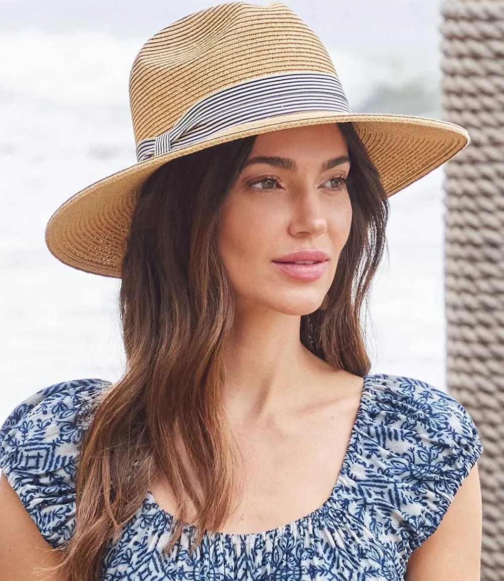 Panama Hat With Striped Band>Karen Kane Cheap