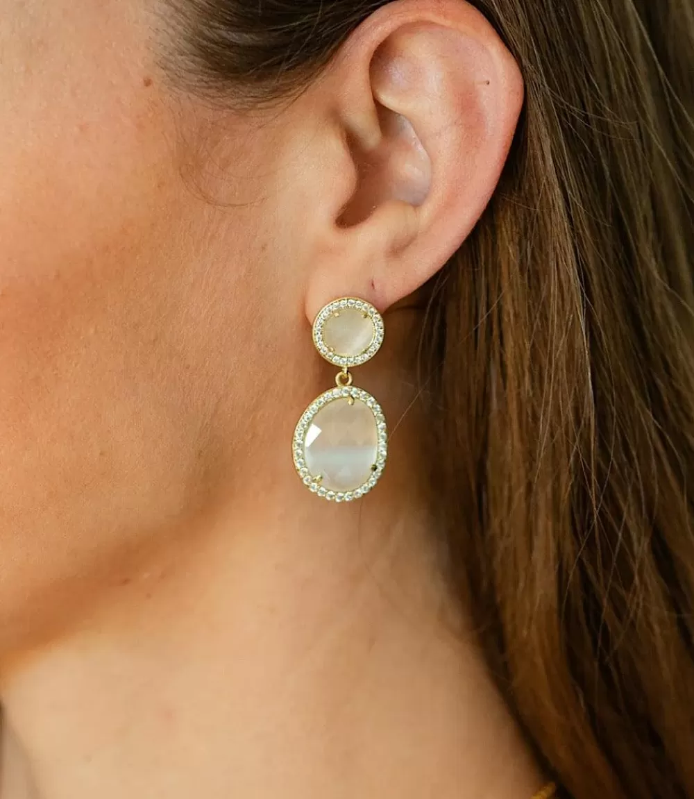 Pavé Double Drop Earrings>Karen Kane Store