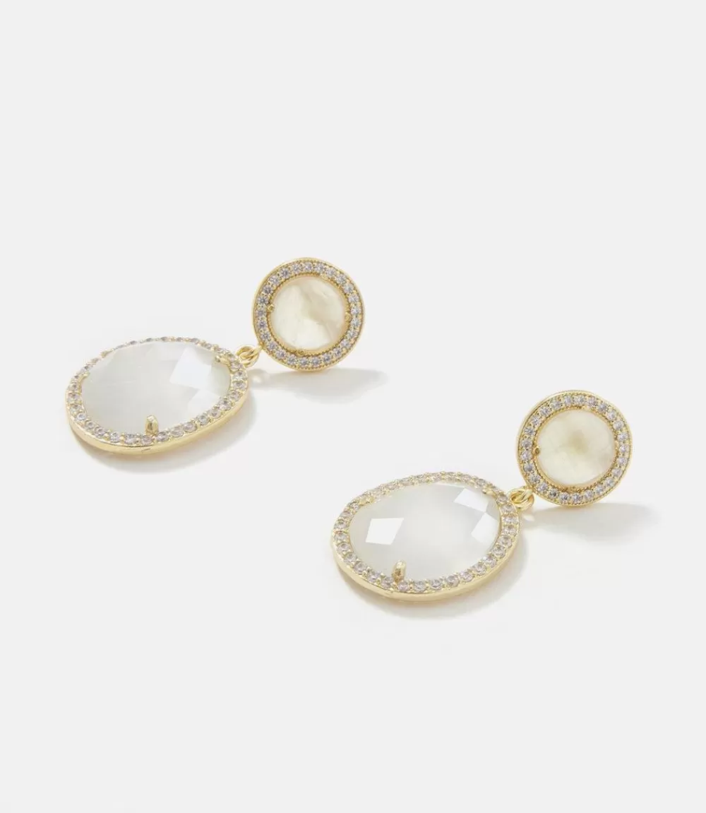 Pavé Double Drop Earrings>Karen Kane Store