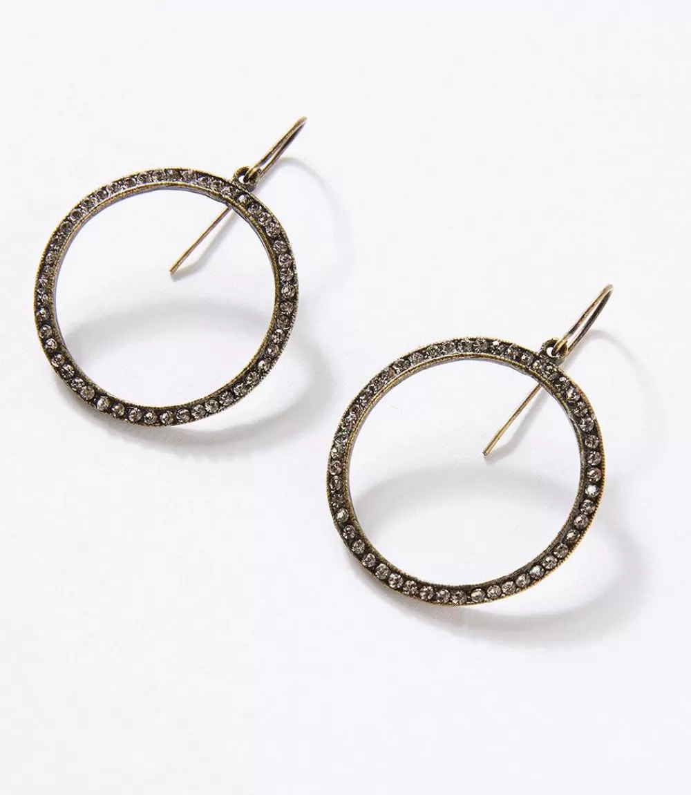 Pavé Hoop Earrings>Karen Kane New