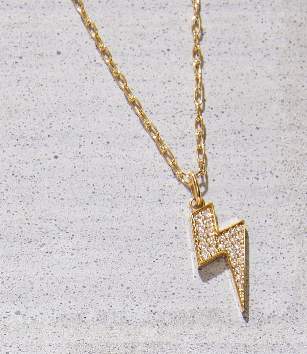 Pavé Lightning Bolt Necklace>Karen Kane Cheap