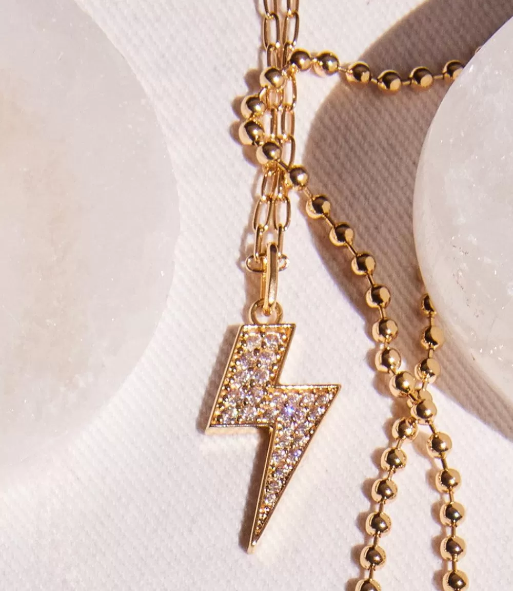 Pavé Lightning Bolt Necklace>Karen Kane Cheap