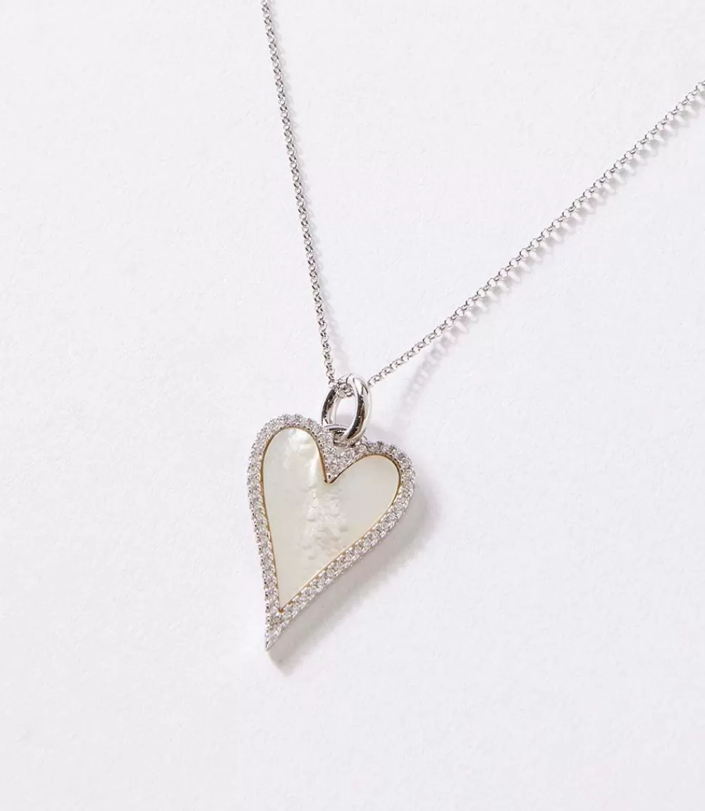 Pavé Mother Of Pearl Heart Necklace>Karen Kane Clearance