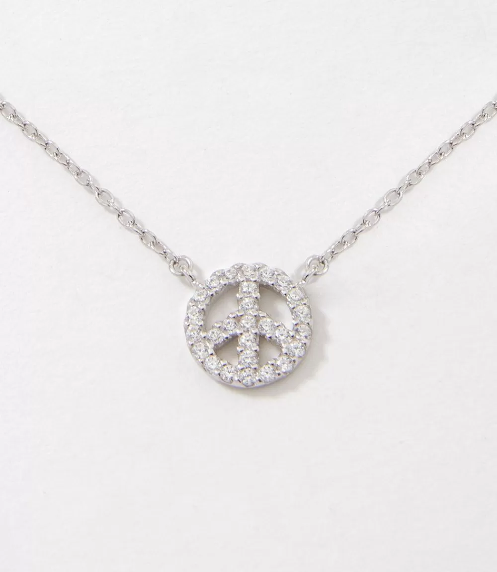 Pavé Peace Sign Necklace>Karen Kane Best